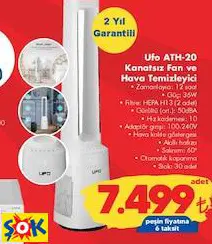 UFO ATH-20 KANATSIZ FAN VE HAVA TEMİZLEYİCİ